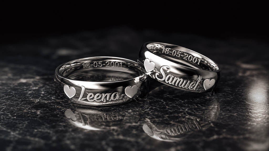 silver couple rings