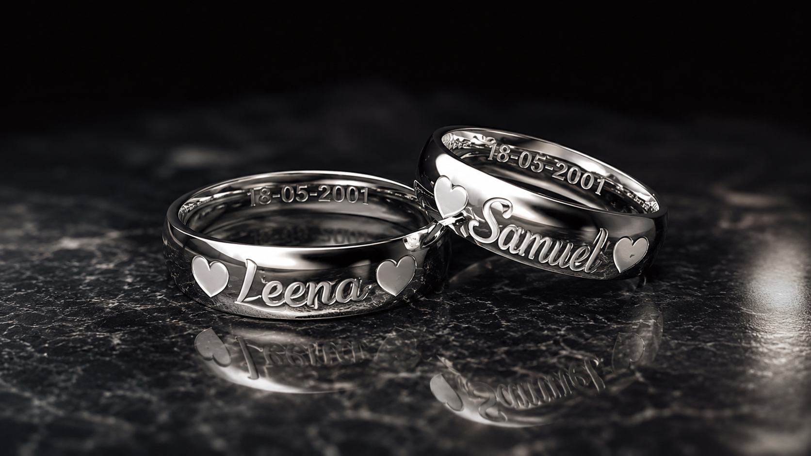 silver couple rings