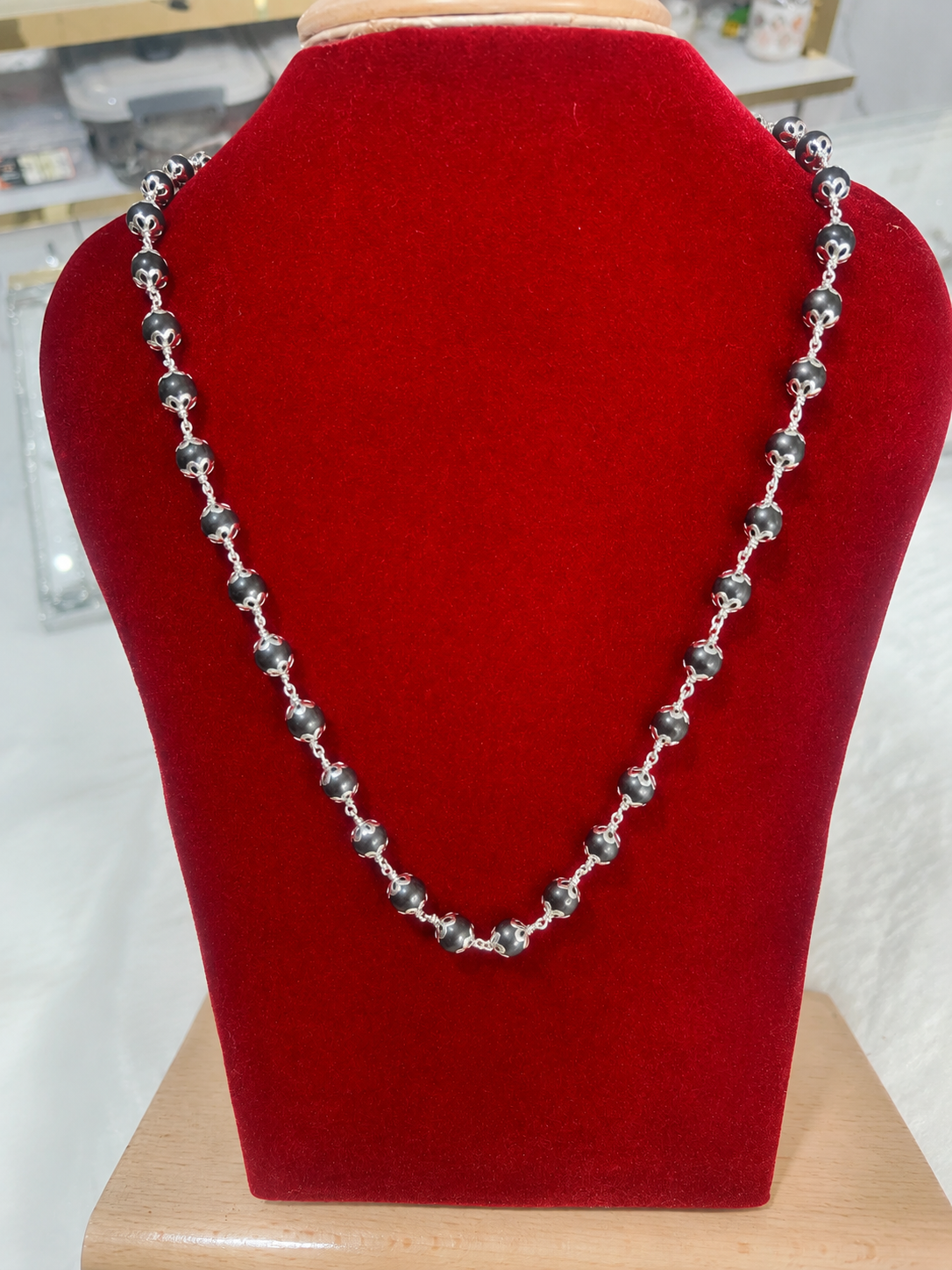 silver karungali mala
