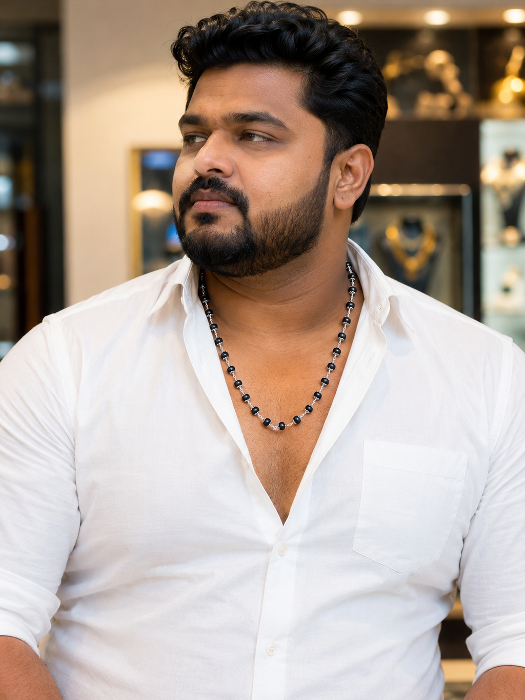 silver karungali mala