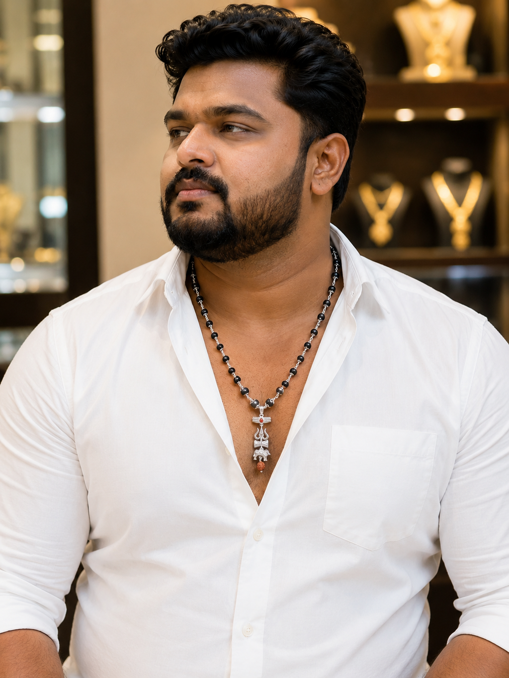 silver karungali mala