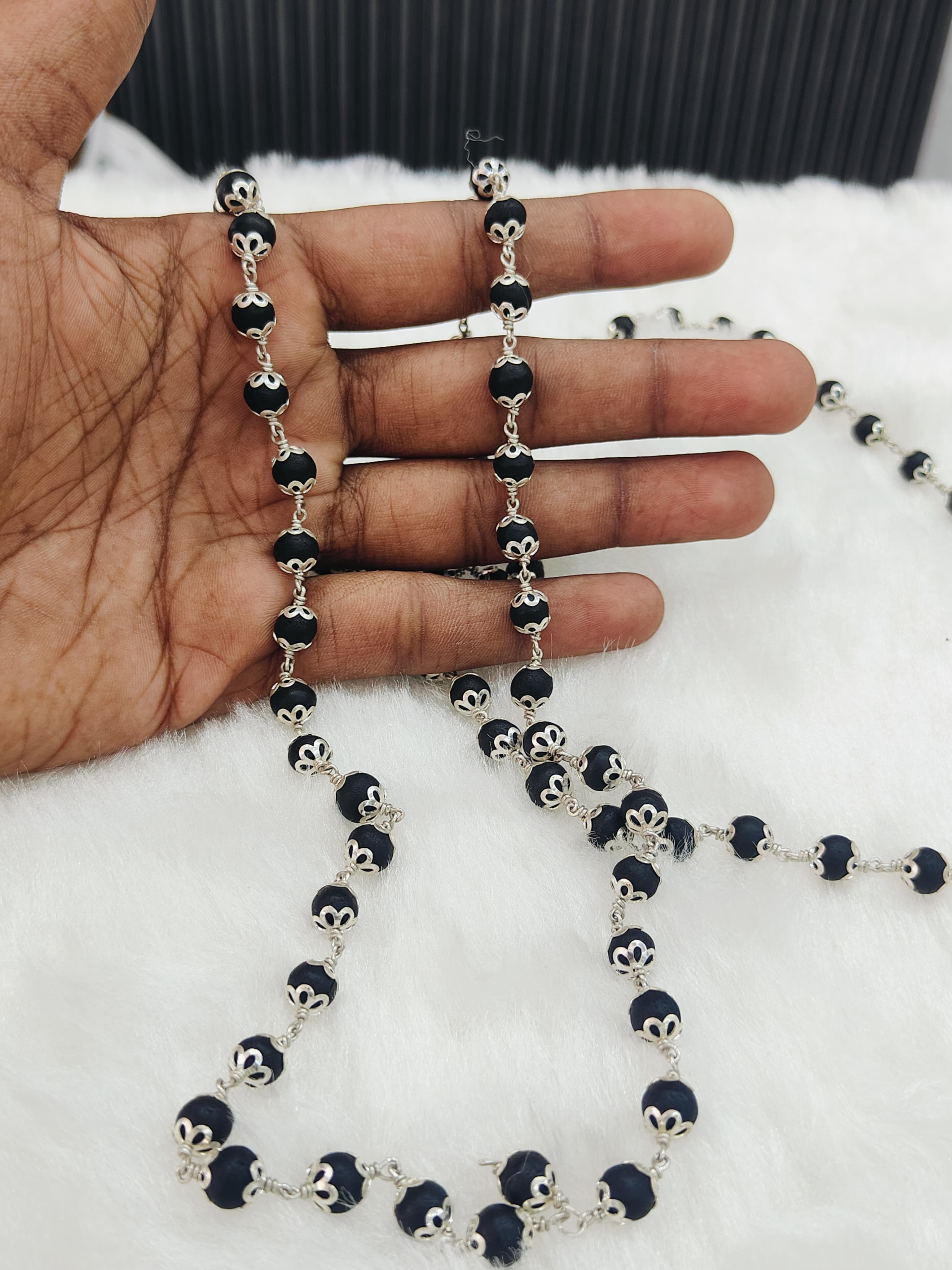silver karungali mala
