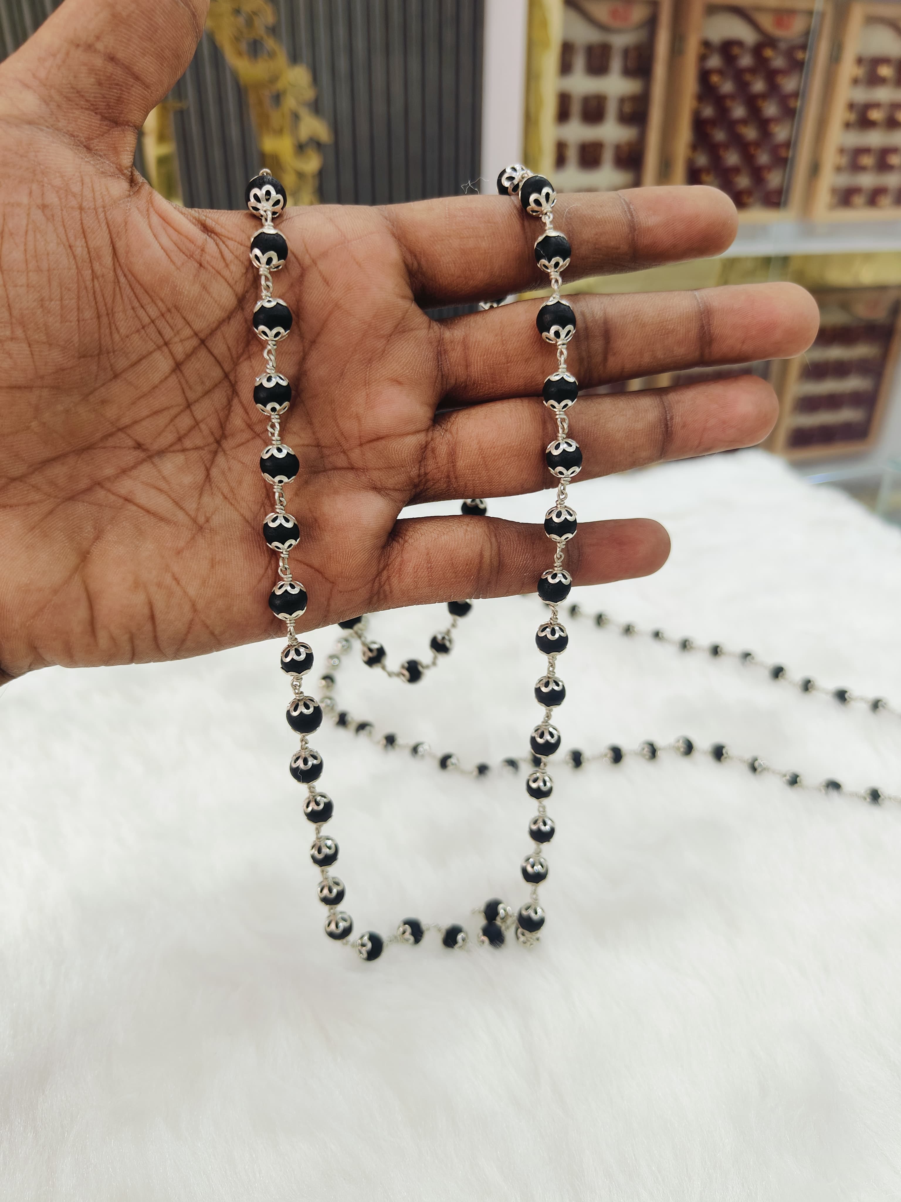 silver karungali mala