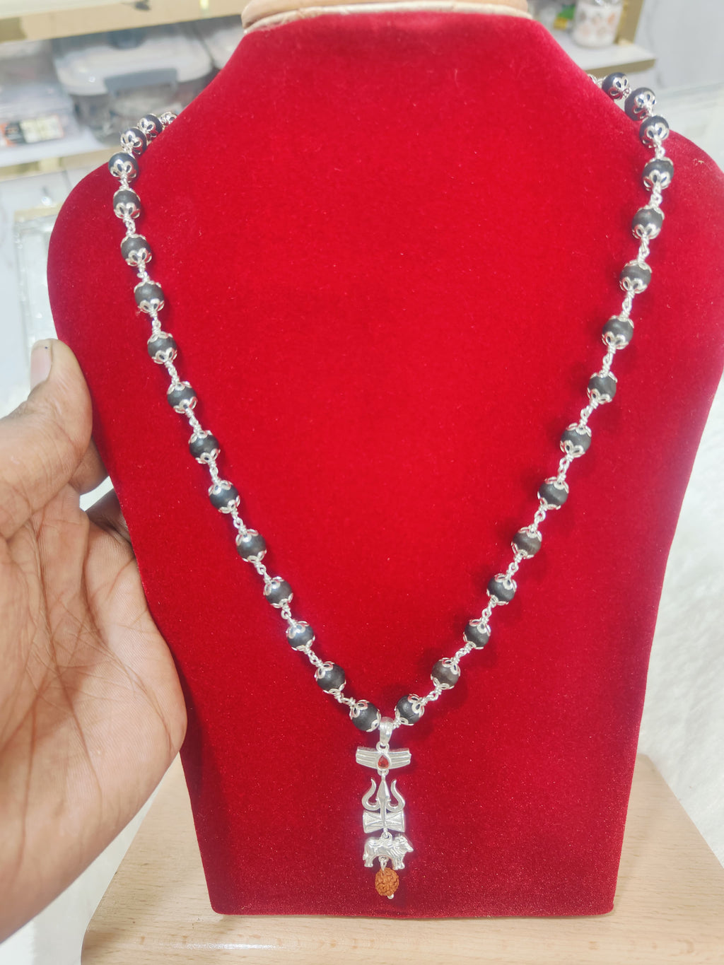 silver karungali mala